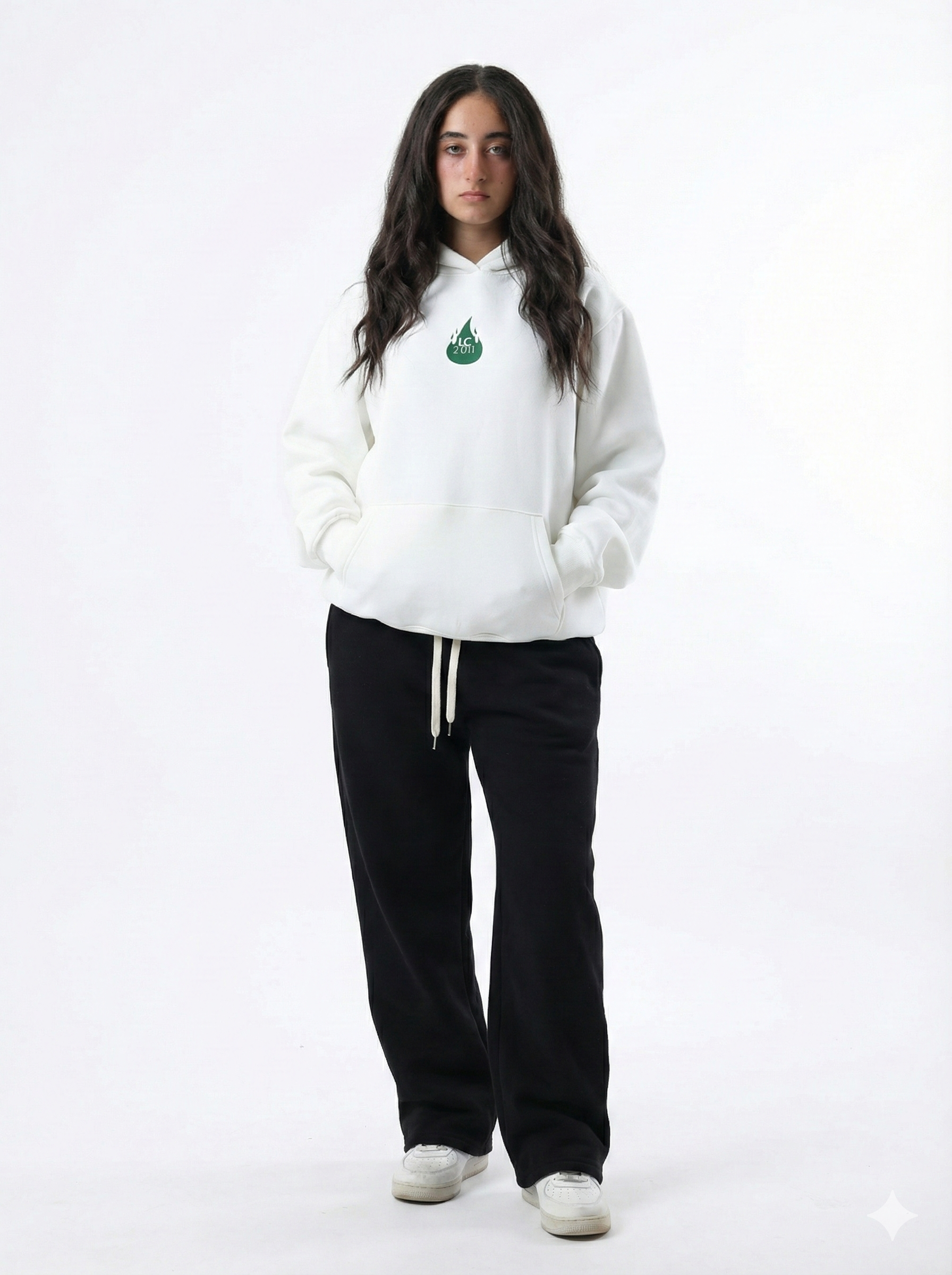 OUCHI FireBack Hoodie – White Edition