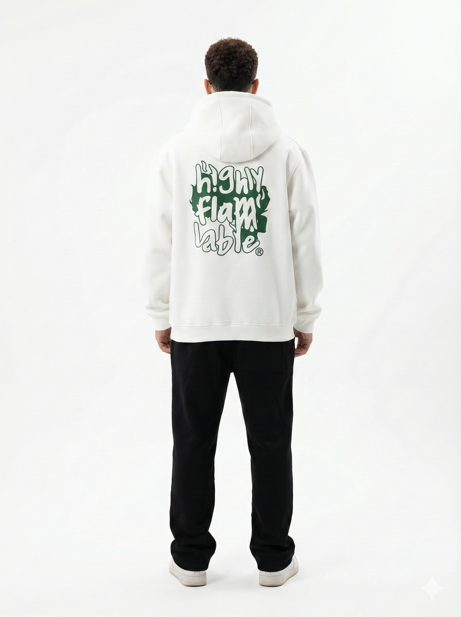 OUCHI FireBack Hoodie – White Edition