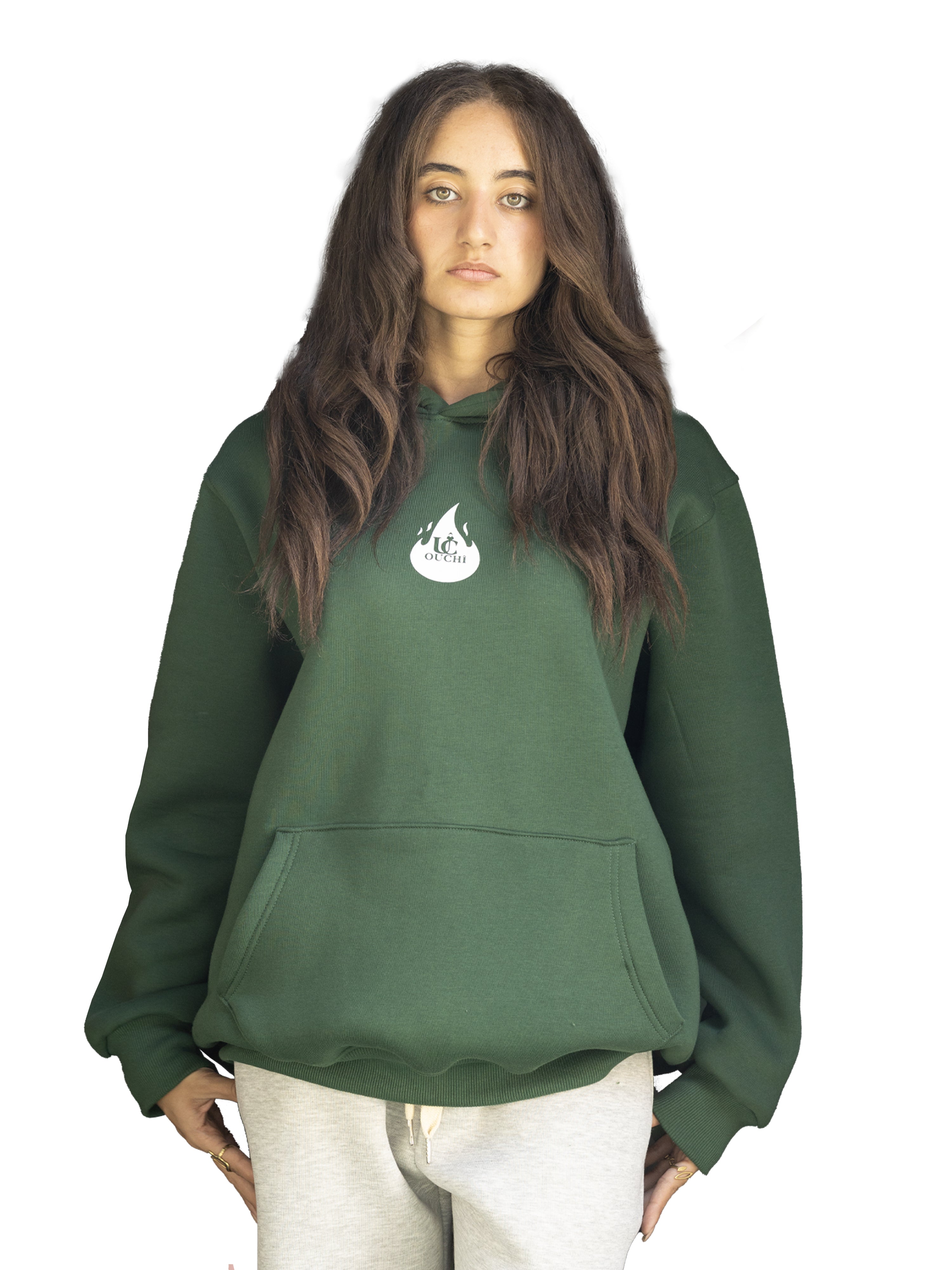 OUCHI FireBack Hoodie – Olive Edition