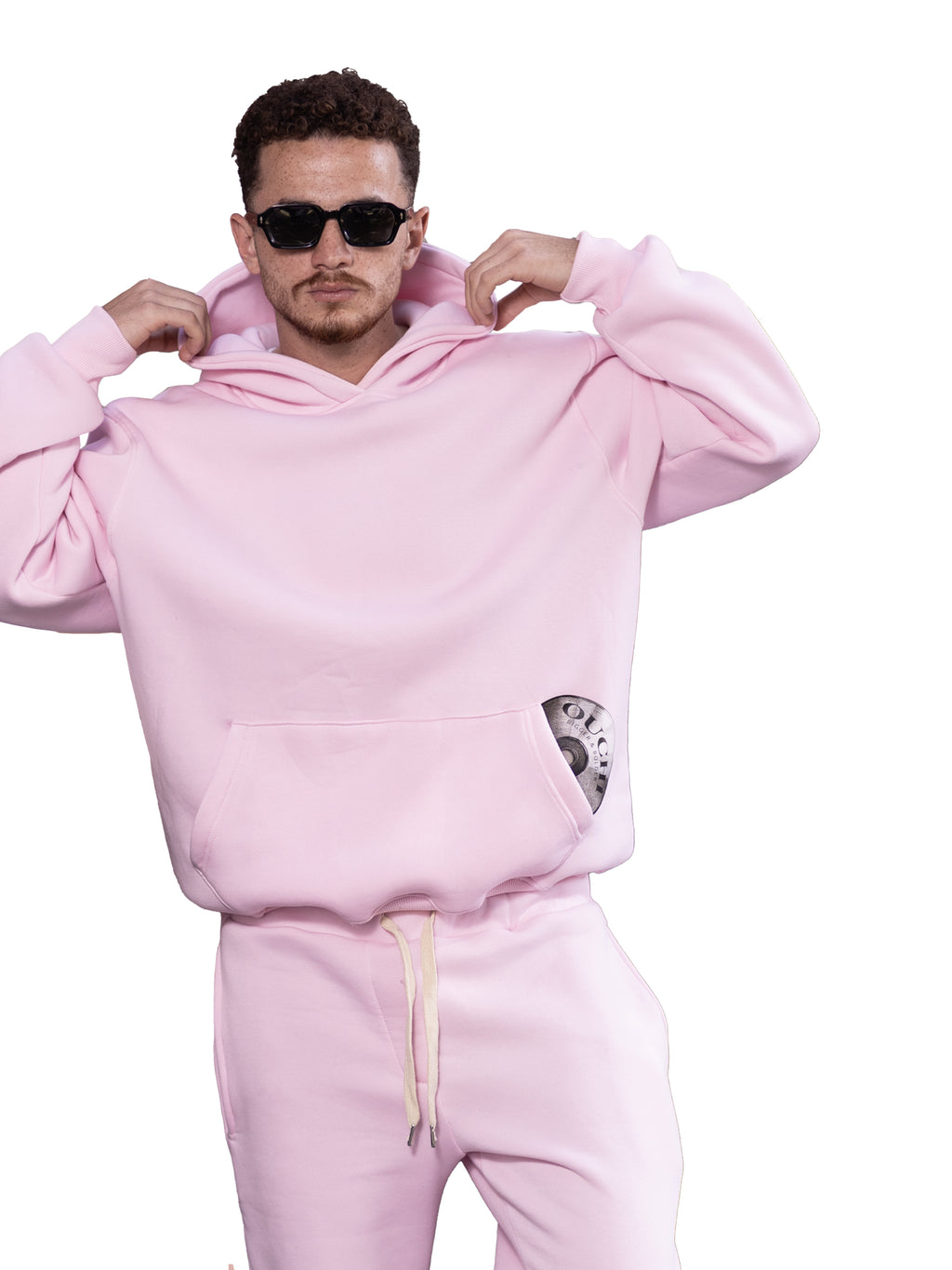 OUCHI Time Disc Sweat Pants – Pink Edition