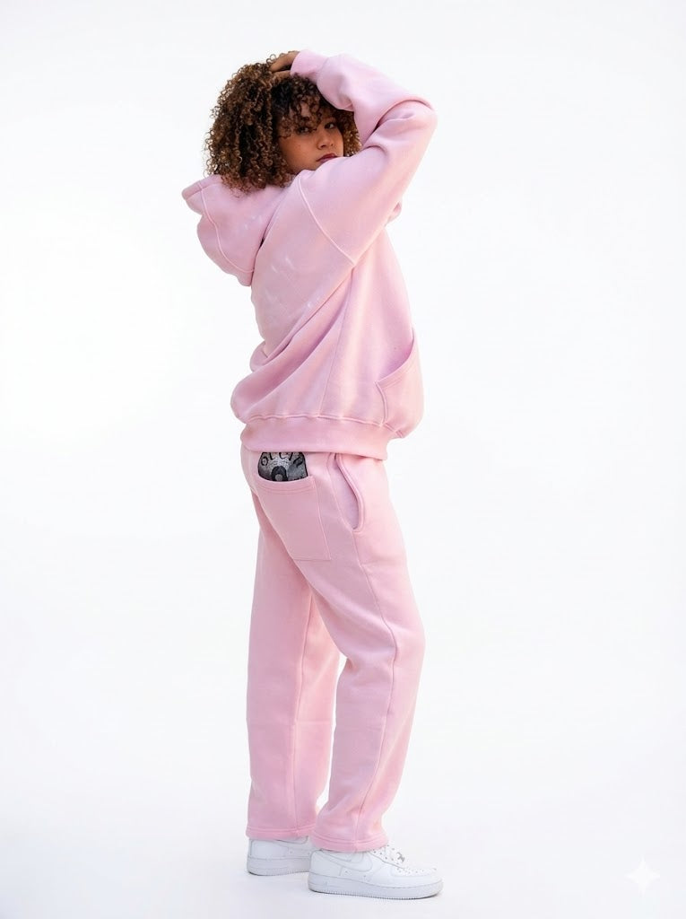 OUCHI Time Disc Sweat Pants – Pink Edition