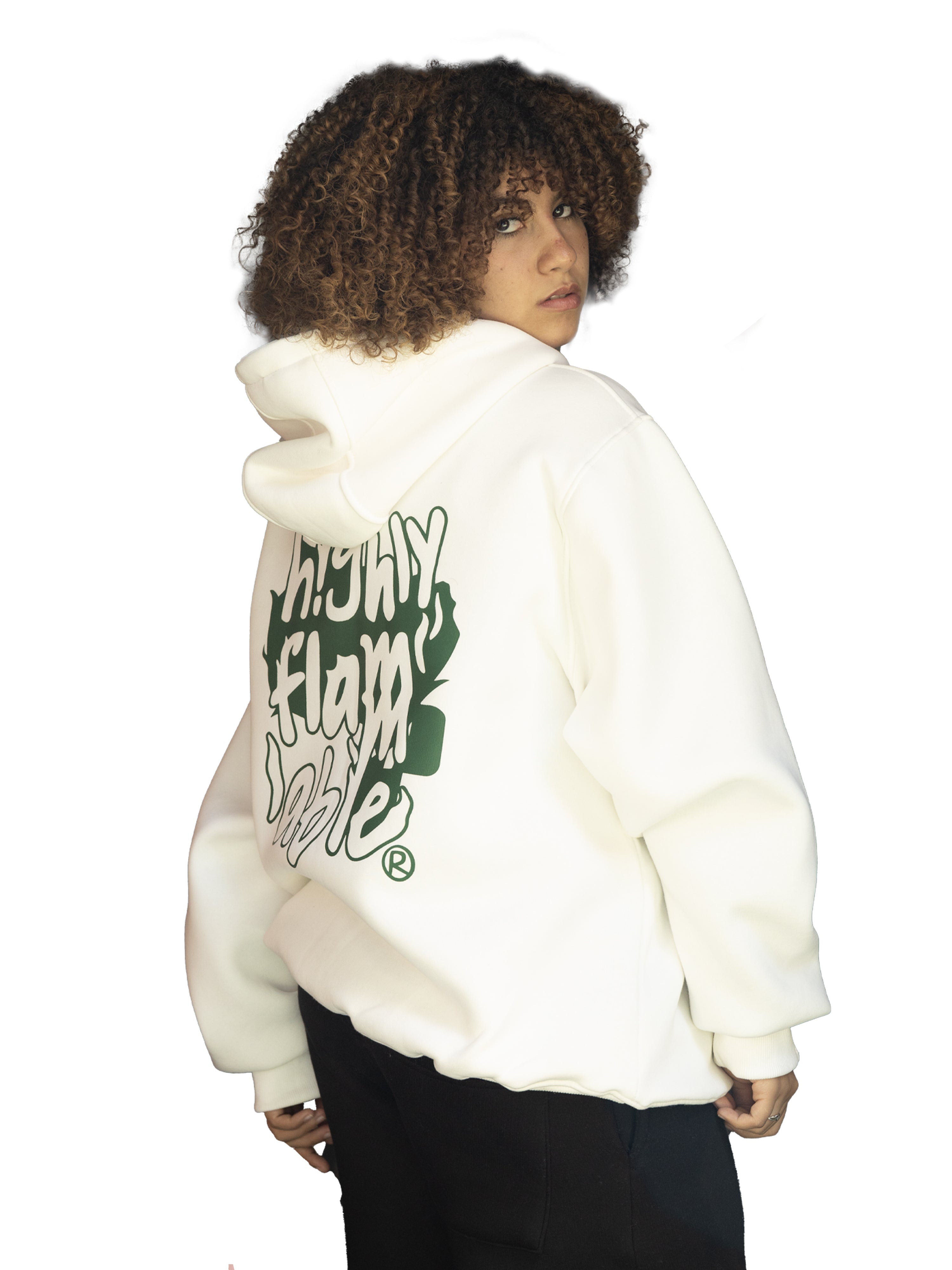 OUCHI FireBack Hoodie – White Edition